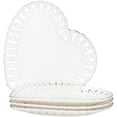 thumbnail image 2 of Yedi YCC707, 8'' Porcelain Heart-Shaped Plate, Ceramic Side Plates w/ Vintage Ornament, Romantic Wedding Gift, Set of 4, 2 of 2