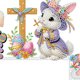 thumbnail image 5 of Conejo Pascua 5D DIY Diamante Pintura Puerta Esquina Signo para La Pared, 5 of 6
