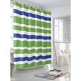thumbnail image 3 of Green Blue Shower Curtain, White Stripe Waterproof Shower Curtain Set with 12 Hooks Lightweight Washable Fabric Shower Curtains for Bathroom 72x72 Inches, 3 of 6