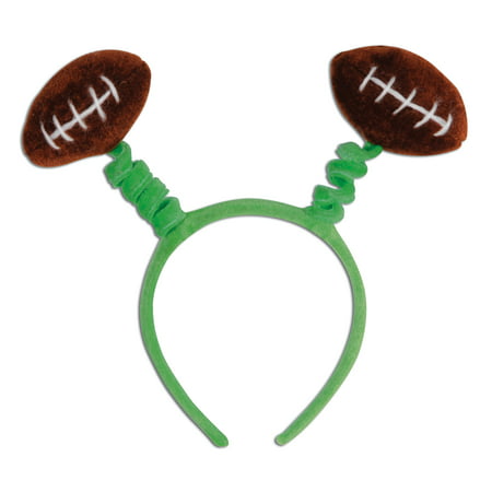 Beistle Fuzzy Football Snap-On Headband Headband Boppers, Green Brown, One-Size