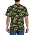 thumbnail image 3 of Vsdgher Light Green Excavator Print Men's Dry Fit Mesh Athletic Shirts Moisture Wicking Tennis T-Shirt Tops, 3 of 9