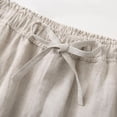 thumbnail image 4 of Pantalones de lino para hombre, pantalones largos casuales, pantalones de playa para yoga, holgados y livianos, con cordón, 4 of 7