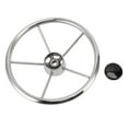 thumbnail image 2 of Style Stainless Boat Steering Wheel, 13-1/2 Inch Boat Steering Wheel Easy Installation  for Yacht Speedboat Pontoon, 2 of 7