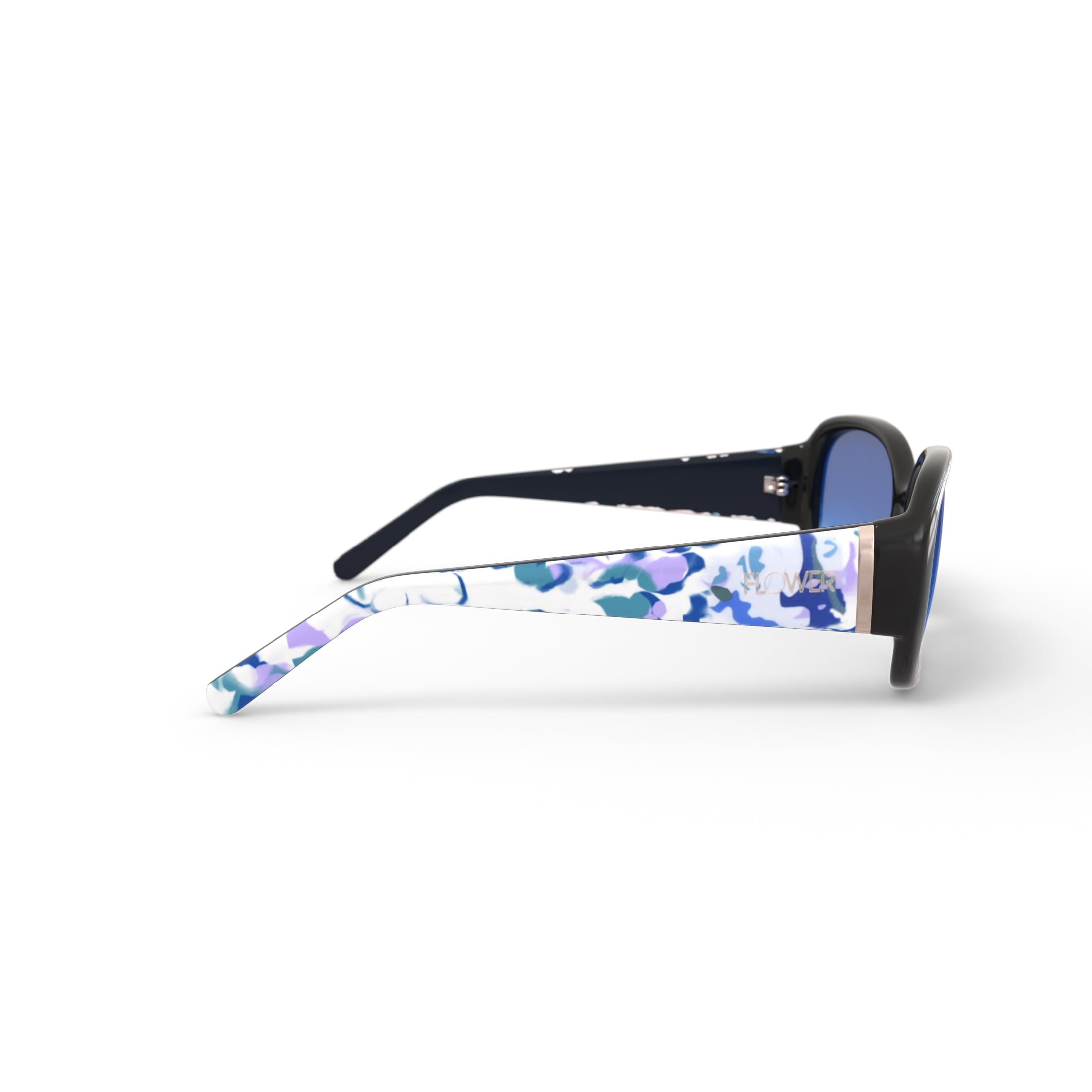 FLOWER Women's Fashion Sunglasses, Edie FLR1006, Black, 57-17-135 with Case