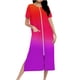 thumbnail image 2 of Camisón largo con cremallera para mujer, bata de punto, largo completo, color degradado, con bolsillos, 2 of 7
