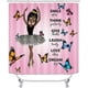 thumbnail image 2 of Juego de 4 cortinas de ducha afroamericanas con diseño de rosas en azul real, decoración de baño con diseño de mariposas florales, mujer afroamericana, niña negra, cortina de ducha de tela, 2 of 7