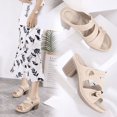 thumbnail image 5 of Sandalias de empalme con hebilla de metal para mujer Tacón grueso Tacón alto Zapatillas cómodas de talla grande, 5 of 5