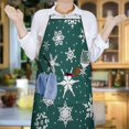 thumbnail image 5 of Green Christmas Snowflake Pattern Apron-Garden Aprons for Women with Pockets-Cotton Linen Waterproof Kitchen Cooking Gardening Aprons Adjustable for Kitchen,Cooking,BBQ and Salon 33"x27", 5 of 7