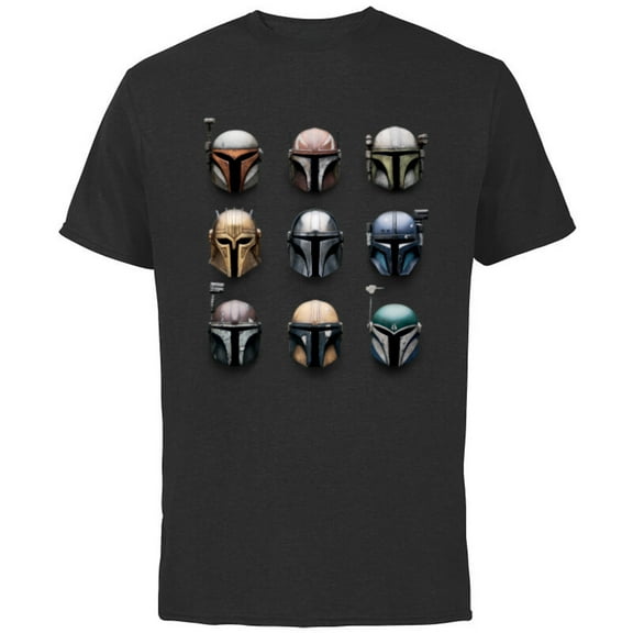 Star Wars The Mandalorian Battle Worn Helmets - Short Sleeve Cotton T-Shirt for Adults - Customized-Black
