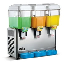 KWS Commercial Stainless Steel Hot and Cold Drink Dispensers Professional Beverage Dispensers 3 Tanks 3 Gallon per Tanks