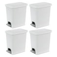 thumbnail image 1 of Sterilite 2.7 Gal Rectangular Step On Trash Bin Wastebasket, White (4 Pack), 1 of 9