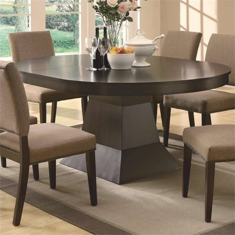 Bowery Hill Oval Dining Table with Extension in Coffee - Walmart.com