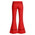thumbnail image 5 of School Pants for Girls 7-8 Flare Dress Pants Side Thin Stripe Flare Pants, High Waist Stretch Retro Bell Bottom Casual Bootcut Trousers Back To School Clothes Red, 5 of 5