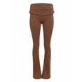 thumbnail image 6 of KelaJuan Women's Yoga Flare Pants, Solid Color Ruffled Low Waist Fitness Bootcut Leggings Workout Skinny Trousers, 6 of 6