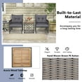 thumbnail image 5 of Costway 3 PCS Patio Rattan Furniture Set Acacia Wood Coffee Table & 2 Chairs Backyard Gray Cushion, 5 of 9
