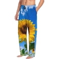thumbnail image 2 of Daiia Blue Sky Sunflower Men's Sleep Pant with Pockets and Drawstring,Pajama Pants-Medium, 2 of 9