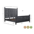 thumbnail image 6 of Taran Designs Monte Floral Carved Solid Wood King Panel Bed in Black, 6 of 6