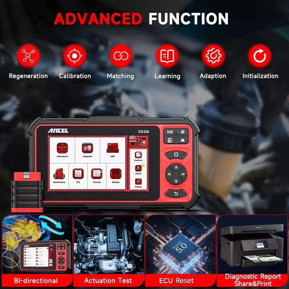 ANCEL OBD2 Scanner Bluetooth Automotive Bidirectional Scan Tool, All System Car Diagnostic Tool for All Vehicles with 30+ Resets, Active Test, FCA Autoauth, ECU Reset, 3-Year Updates, 24h Online Chat