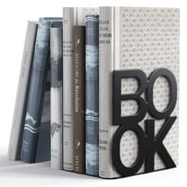 Heavy Duty Steel Bookends for Desk, Shelf & Office – Anti-Slip Base, Minimalist Industrial Design – Decorative Metal Book Supports for Books, Magazines, DVDs (14 x 13 x 12.5 cm, 350g)