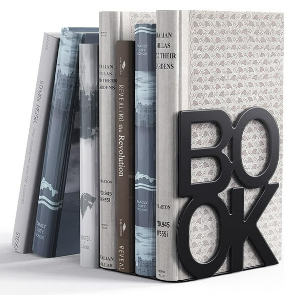 Heavy Duty Steel Bookends for Desk, Shelf & Office – Anti-Slip Base, Minimalist Industrial Design – Decorative Metal Book Supports for Books, Magazines, DVDs (14 x 13 x 12.5 cm, 350g)