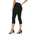 thumbnail image 4 of HDE Women's Pull On Capri 19" Inseam Cropped Pants with Pockets Black S, 4 of 6