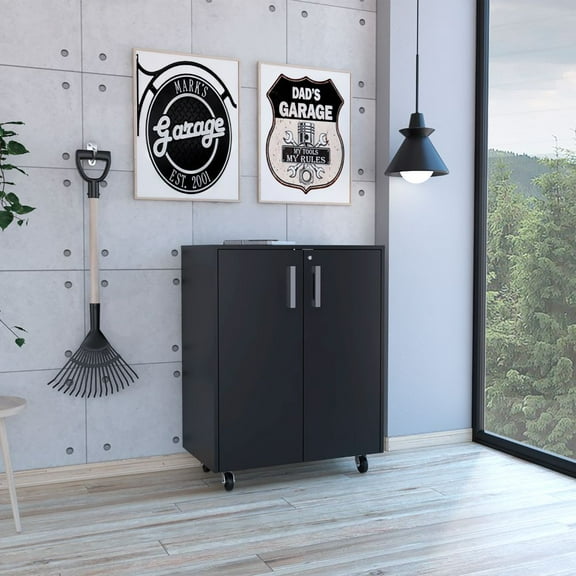 CoSoTower Rectangle Storage Cabinet Base Black Wengue