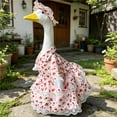thumbnail image 5 of Tuvgenk Porch Goose Outfits 23" Spring Summer Cute Porch Goose Clothes Set 2 Pack Polyester Garden Decor for Outside with Hat Dress, 5 of 6