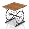 thumbnail image 2 of Furniture of America Table d'Appoint en Bois à Empattement Roulant en Chêne Chaud, 2 of 8