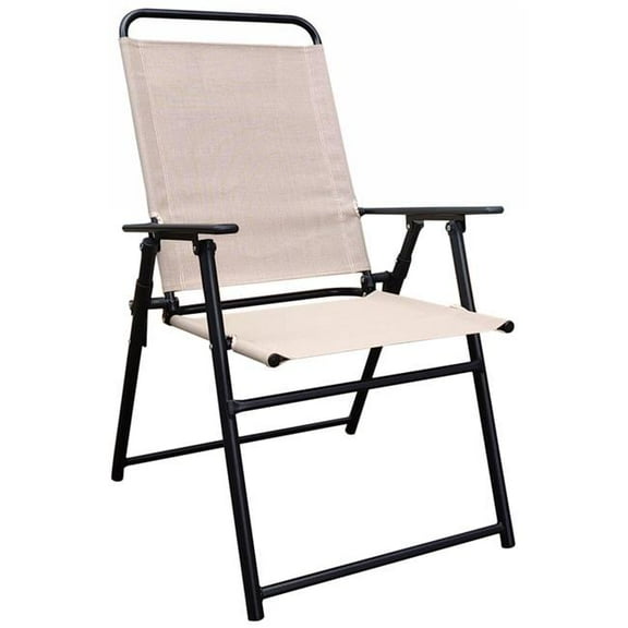 Black Steel Sling Chair Tan