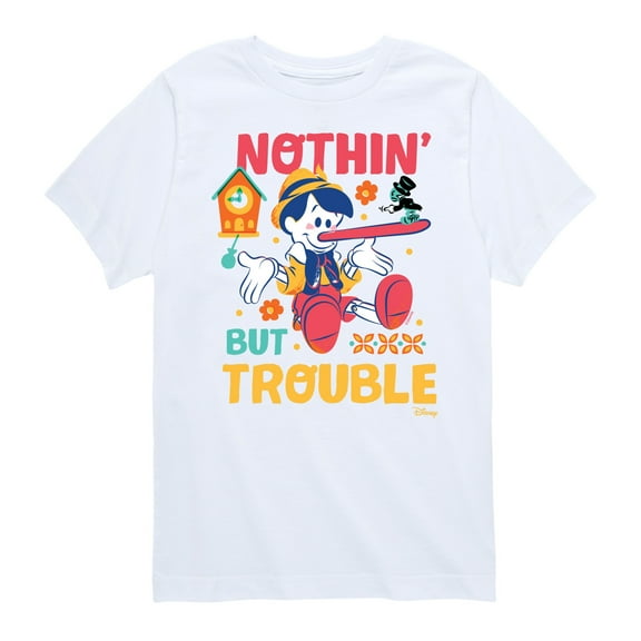 Disney - Pinocchio - Nothin But Trouble - Youth Short Sleeve Graphic T-Shirt