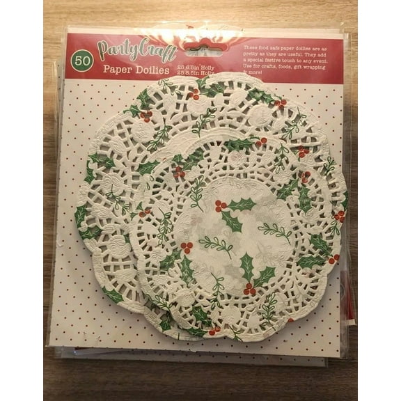 New Party Craft 50 Christmas Paper Doilies
