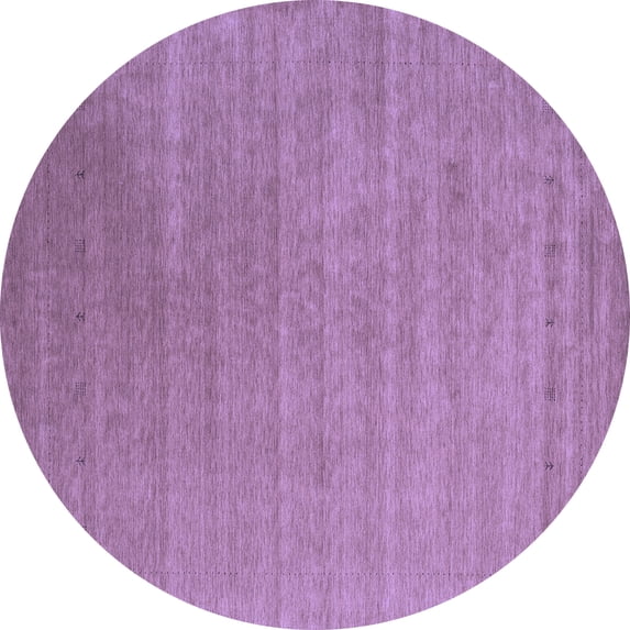 Ahgly Company Machine Washable Indoor Round Abstract Blue Contemporary Area Rugs, 6' Round