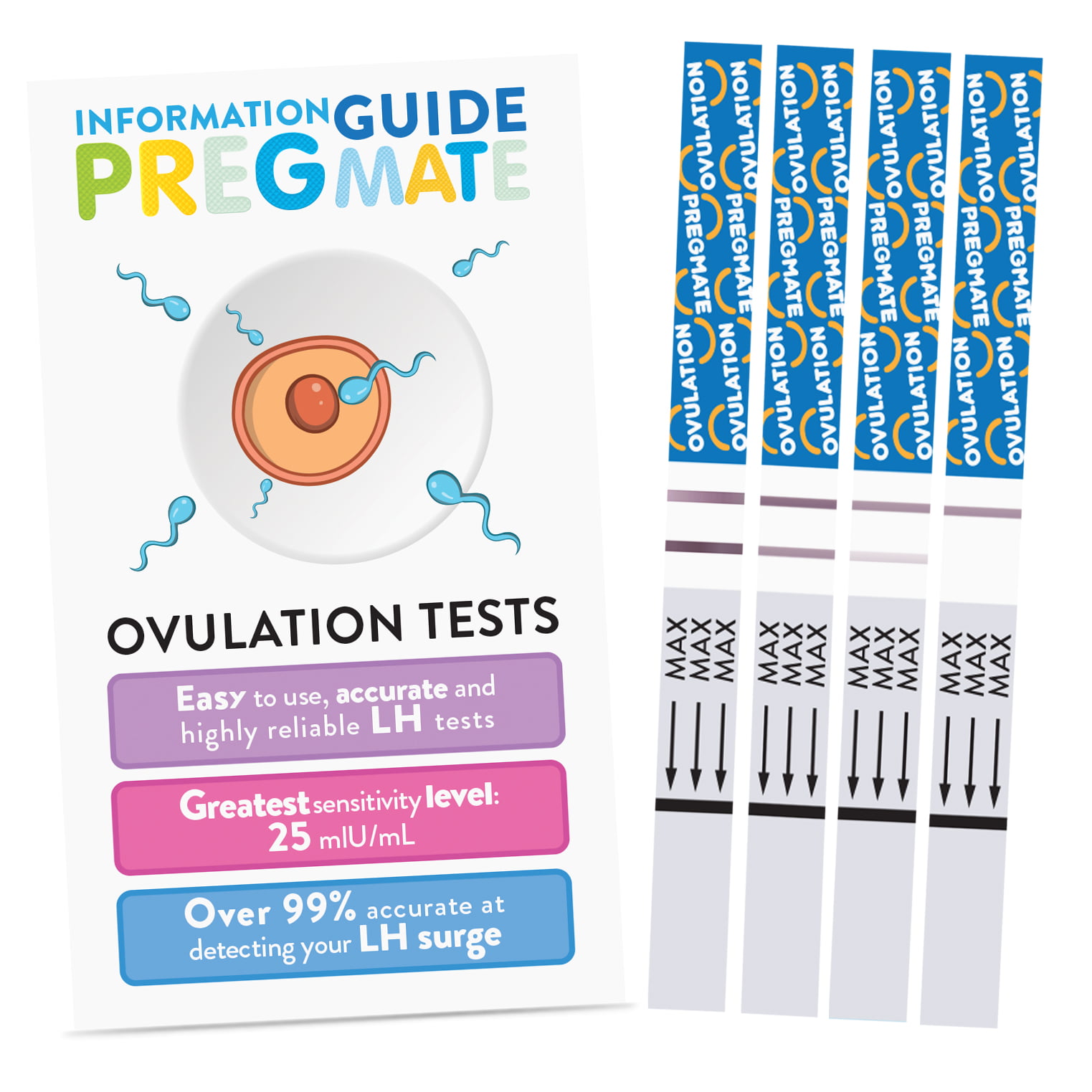 Pregmate 100 Ovulation And 50 Pregnancy Test Strips Predictor Kit Walmart C...
