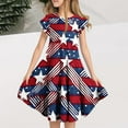 thumbnail image 2 of LMKIHUSA Robe du 4 Juillet pour Enfants Imprimé Graphique Jour de l'Indépendance Robes Sans Manches Col Rond avec Poches Tenues Décontractées Été Robe Princesse Bleue, 10 Ans, 2 of 7