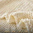 thumbnail image 4 of Sonive Ivory Throw Blanket, Acrylic Knit Warm Soft Cozy Breathable Decorative Couch Cover Versatile for Travel, Couch, Bed, Sofa, 60" × 80", 4 of 8
