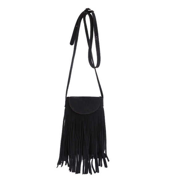 gcong Bohemian Fringe Messenger Crossbody Bag with Tassel Decoration and Adjustable Long Strap for Phone