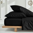 thumbnail image 2 of RV Camper King 72" X 80" | 400-Thread Count Egyptian Cotton Sheet Set 15 inch Deep Pockets - Made for RV - Black Color, 2 of 7