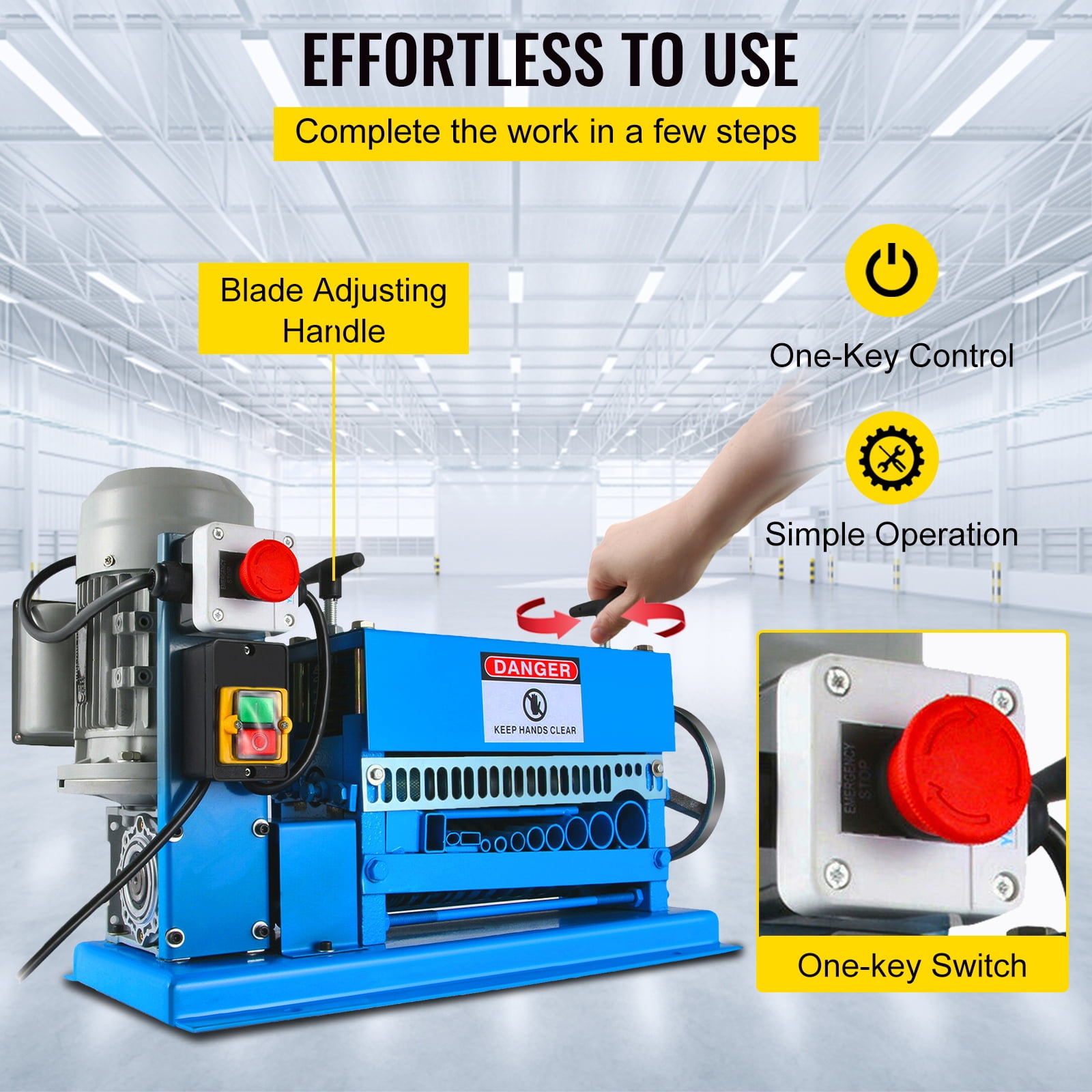 KFFKFF DA 0.06 inch -1.5 inch,Automatic Wire Stripper Machine 11 Channels 10 Blades