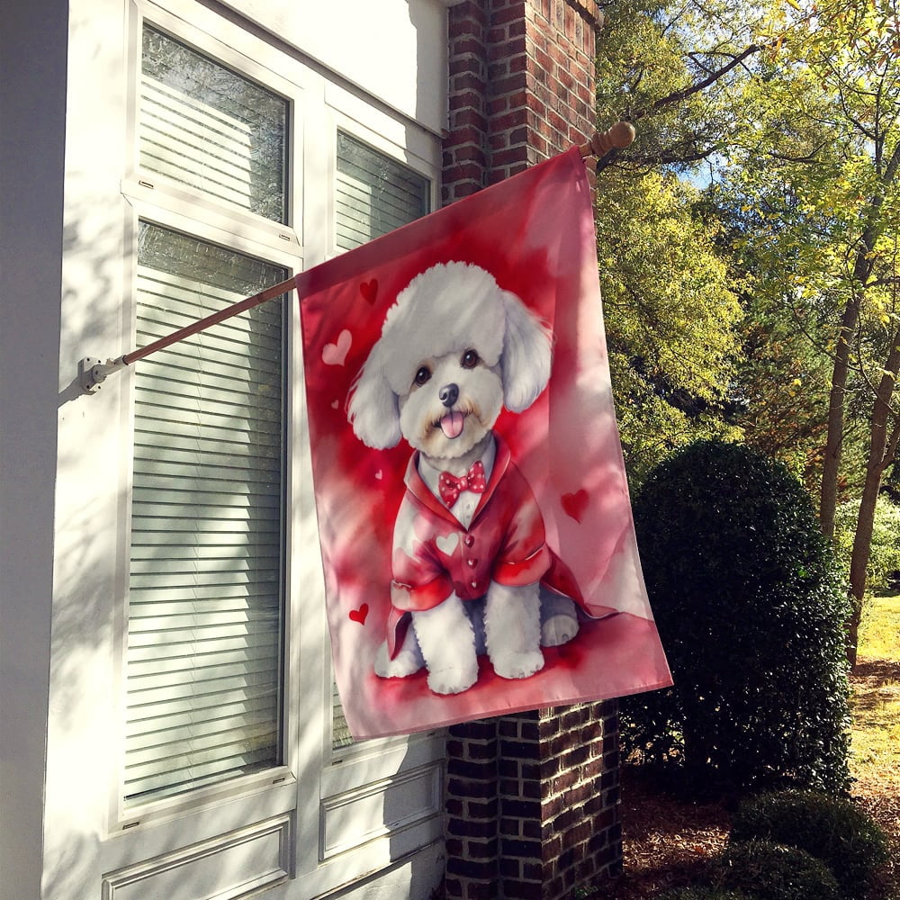 Bichon Frise My Valentine House Flag 28 in x 40 in