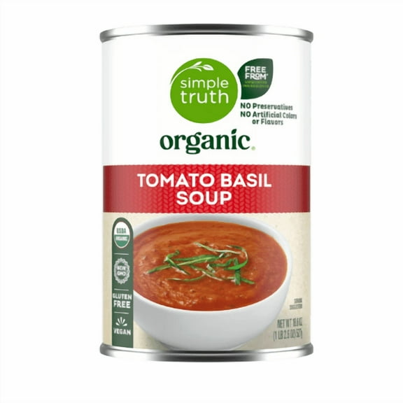 Simple Truth Organic Tomato Basil Soup, Gluten Free, Vegan, 18.6 oz, 2 Pack
