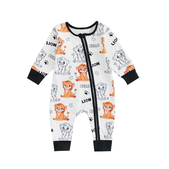 Gupgi Infant Boy Girl Duck Romper Baby Long Sleeve Zip Up Jumpsuit Newborn One Piece Bodysuit