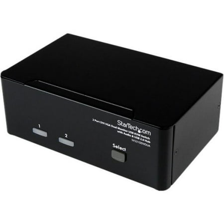 Startech 2-Port DVI VGA Dual Monitor KVM Switch USB w/ Audio and USB 2.0 (Best Kvm Switch Dual Monitor)