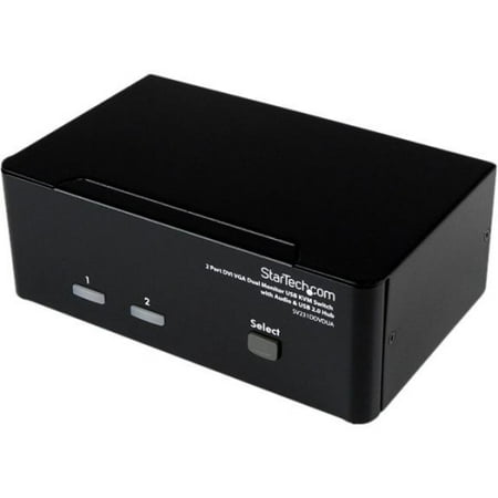 Startech 2-Port DVI VGA Dual Monitor KVM Switch USB w/ Audio and USB 2.0
