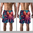thumbnail image 3 of luoweisi Men's Beach Shorts Quick Dry Swim Trunks with Mesh Lining Octopus L, 3 of 5