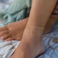 thumbnail image 2 of Initial Ankle Bracelets for Women, 14K Gold Plated Anklets for Women Waterproof Dainty Layered Heart Letter Initial Anklets Tennis Anklets Personalized Gifts for Women, 2 of 9