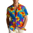 thumbnail image 3 of Cllios Hawaiian Shirt for Men Funny Tropical Graphic Holiday Tops Comfy Lapel Collared Short Sleeve T-shirts Casual Button Down Bowling Shirts M-3XL, 3 of 10