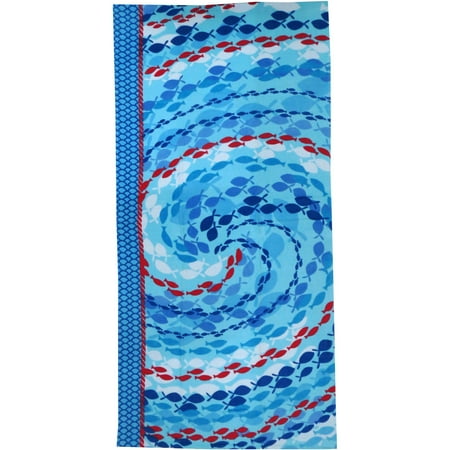 Mainstays Swirl Fish B Printed Sheared Beach Towel 1 Each