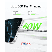 Belkin Braided USB-C to USB-C Cable ( 10ft, 60W) - Soft, Flexible Fast-Charging Cable, Type C Charger Cord for iPhone 16 & 15 Series, Galaxy S25, MacBook, iPad Pro, More - Gray (USB 2.0,)