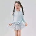 thumbnail image 2 of REDARER Girls Swimwear Set Long Sleeve Floral Print Polyester Cute Japanese Style Swimsuits for Toddler,Girls Swimsuit,2-4 Years, 2 of 8
