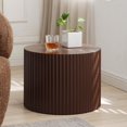thumbnail image 2 of GZXS 2-Piece Fluted Coffee Tables Set in Dark Brown, 23.6" Large and 18.9" Small MDF Round Nesting Tables for Living Room, No Assembly for Living Space and Home Decor, 2 of 7